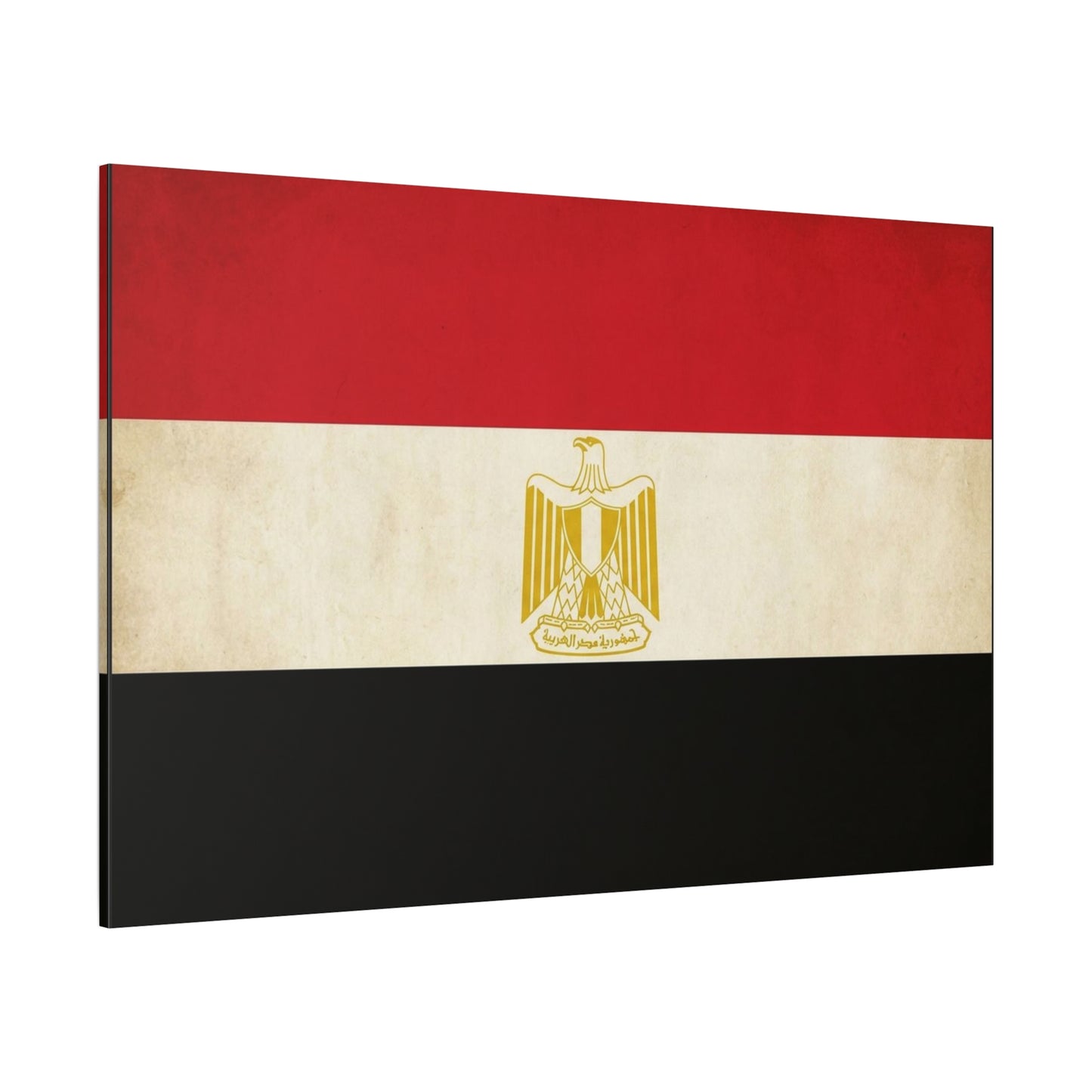 Egypt Flag Canvas Wall Art - Vintage Egyptian Eagle Emblem Print, Patriotic Red White Black Banner - Traditional National Decor - Living Room Home Decoration - Living Room Wall Decor - Ready to Hang