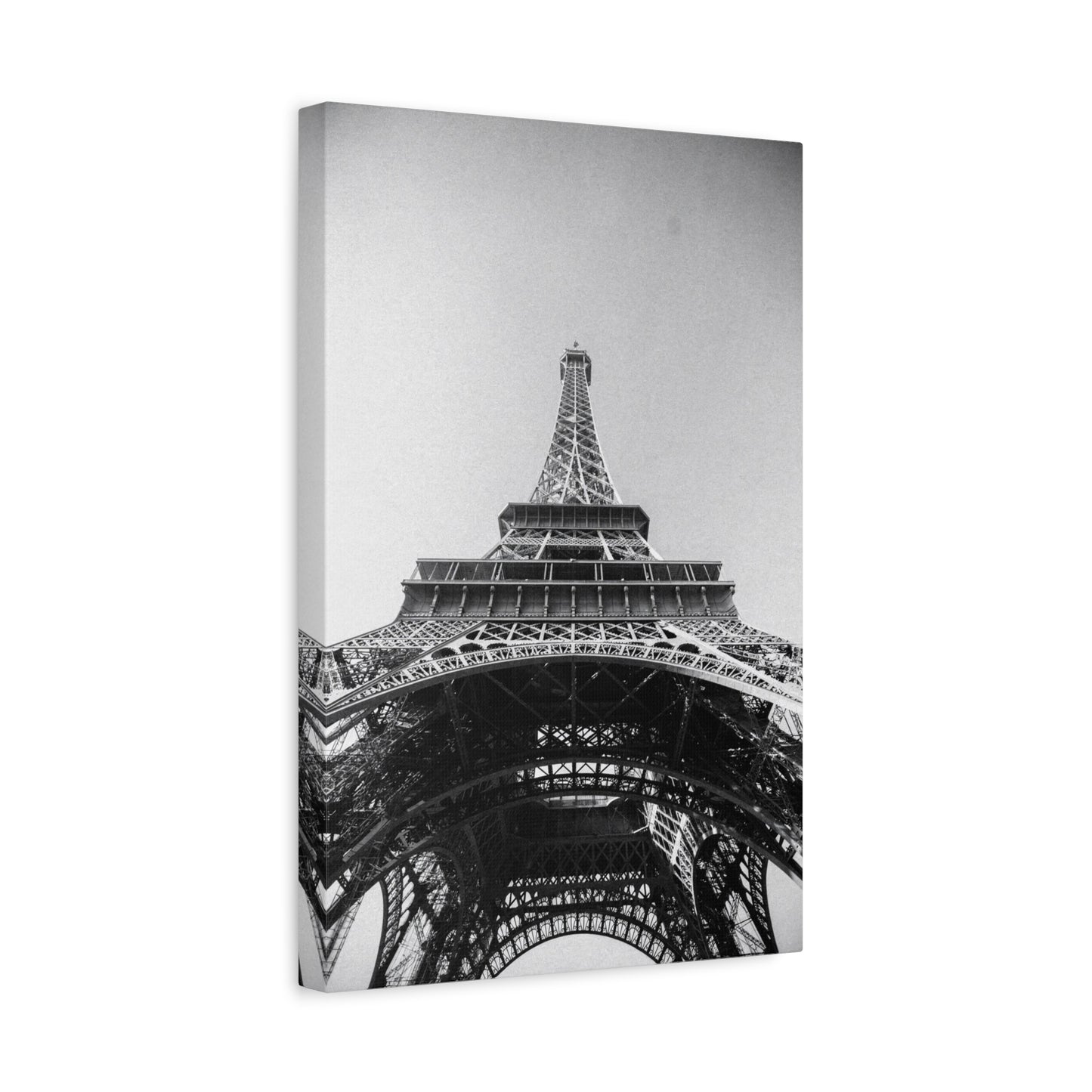 Eiffel Tower Canvas Wall Art - Black And White Paris Art Print, Architectural Landmark Decor - Matte Cotton Canvas - Modern Minimalist Style For Living Room Bedroom Office - Office Wall Art