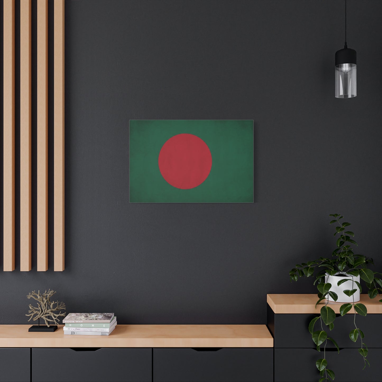 Bangladesh Flag Canvas Wall Art - Red Circle On Green National Flag Print - Minimalist Patriotic Decor - Living Room Wall Decor, Bedroom Home Decoration, Office Art - Bedroom Home Decoration