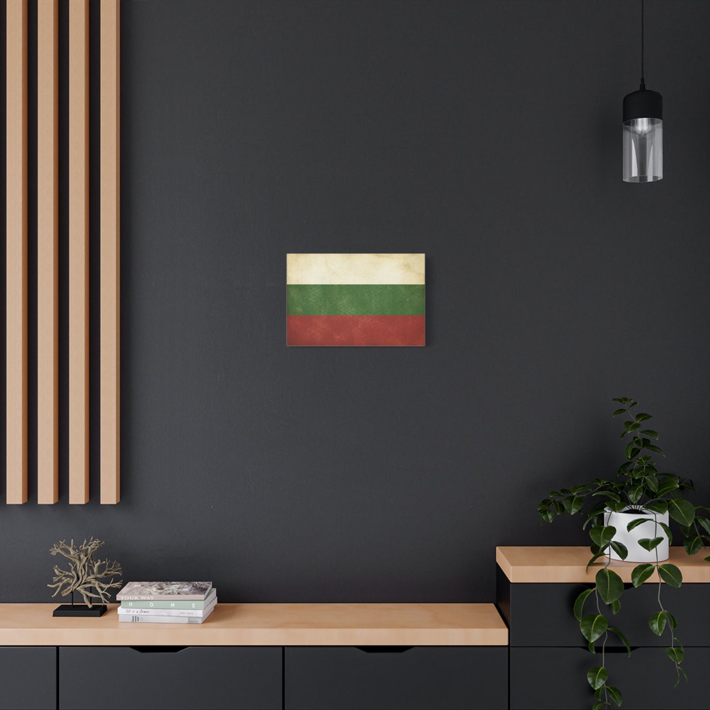Bulgaria Flag Canvas Wall Art - Vintage Bulgarian Flag Print, Patriotic Tricolor Wall Decor - Distressed Cotton Canvas - Rustic Minimalist Style For Living Room, Office, Dorm - Bedroom Home Decoration