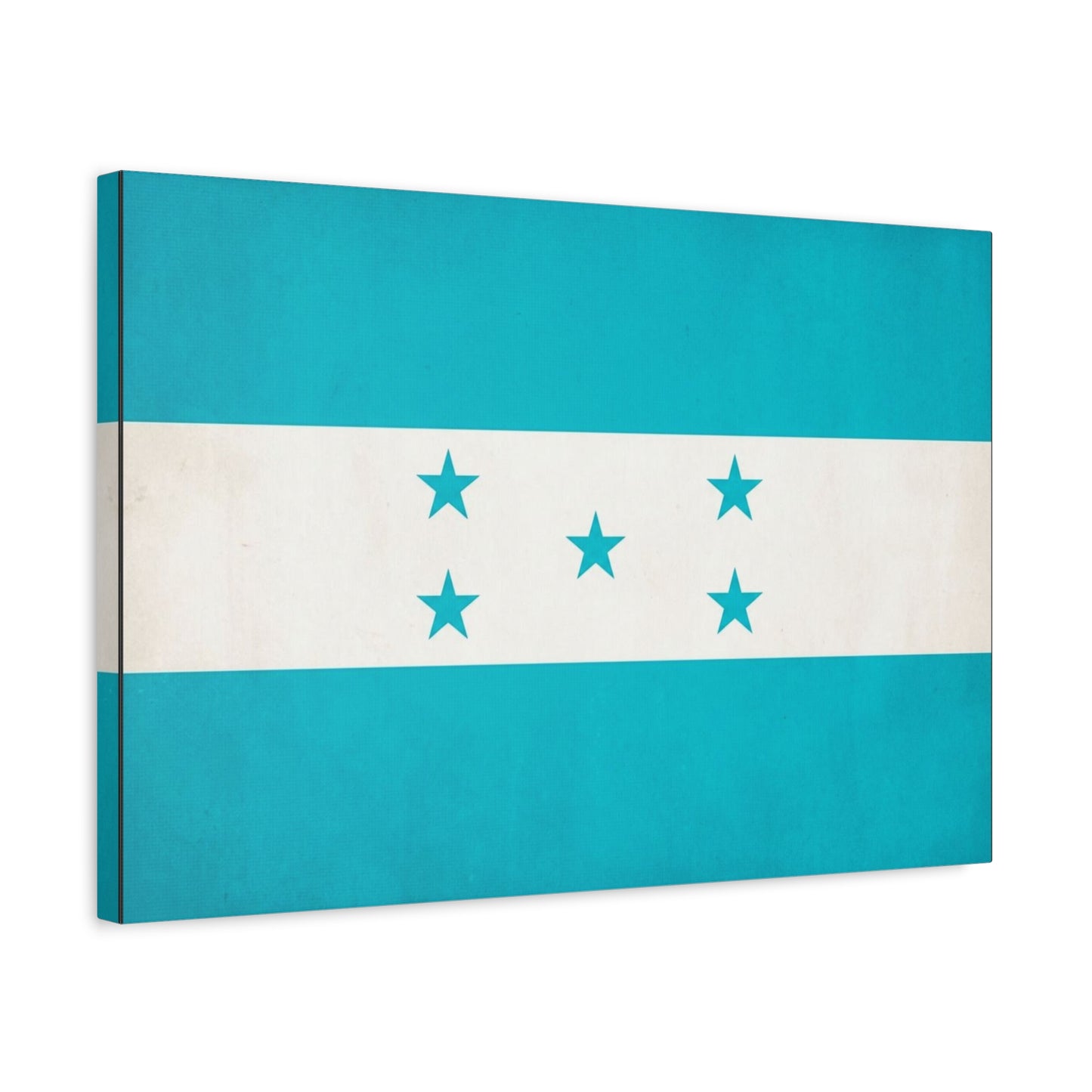 Honduras Flag Canvas Wall Art - Blue And White Five Star National Print - Minimalist Patriotic Decor - Cotton Canvas Style - Living Room Wall Decor, Office Art Accent - Bedroom Home Decoration