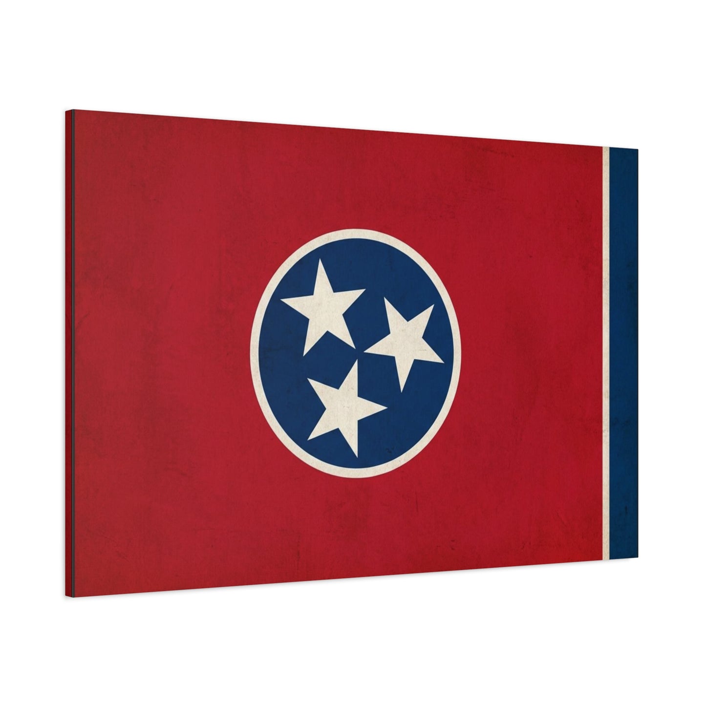 Tennessee State Flag Canvas Wall Art - Vintage Red Blue Tri Star Print - Patriotic Rustic Decor - Living Room Wall Decor, Office Accent - Bedroom Home Decoration - Bedroom Home Decoration