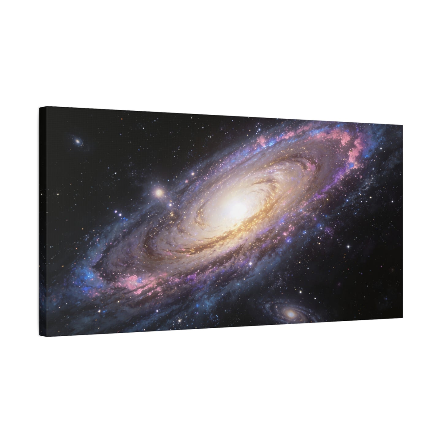 Spiral Galaxy Canvas Wall Art - Cosmic Space Print, Luminous Nebula Stars - Matte Cotton Canvas - Contemporary Celestial Style - Living Room Wall Decor, Office Art Accent - Bedroom Home Decoration