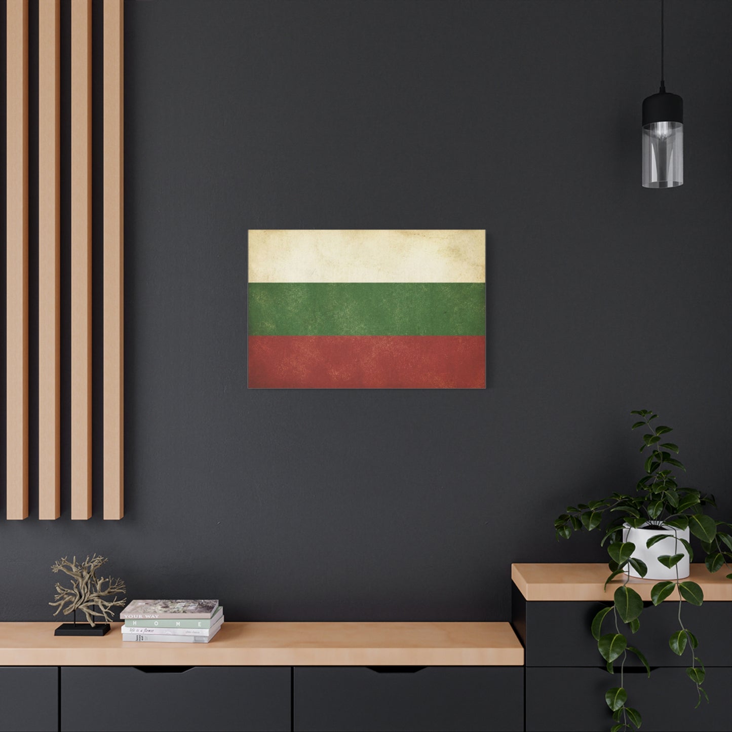Bulgaria Flag Canvas Wall Art - Vintage Bulgarian Flag Print, Patriotic Tricolor Wall Decor - Distressed Cotton Canvas - Rustic Minimalist Style For Living Room, Office, Dorm - Bedroom Home Decoration