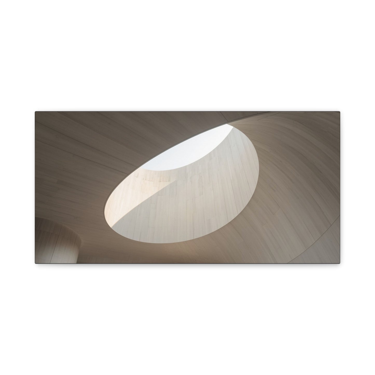 Minimalist Skylight Architecture Canvas Wall Art - Curved Ceiling Oculus Art Print - Neutral Matte Canvas Print - Contemporary Living Room Wall Decor, Bedroom Home Decoration - Modern Farmhouse Style