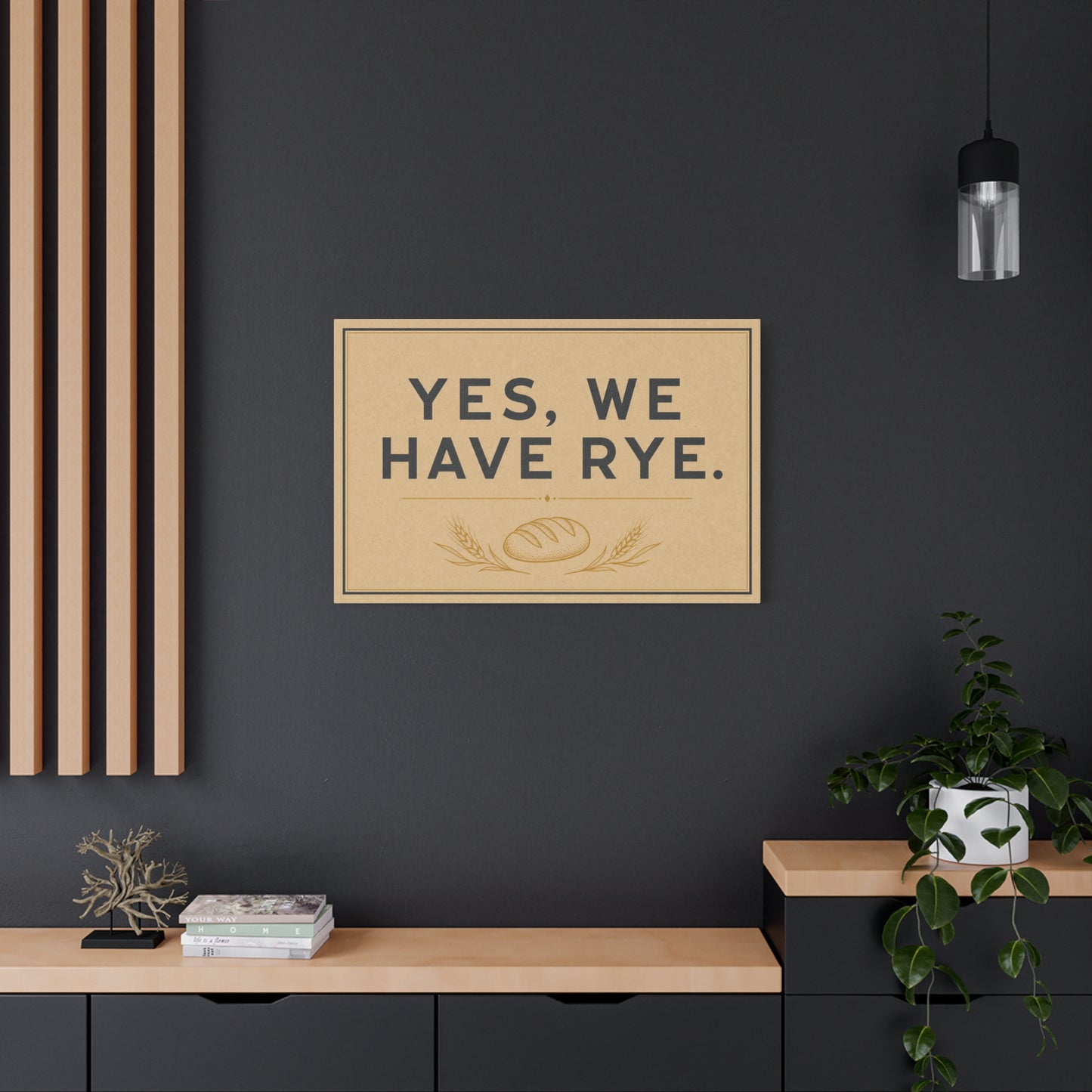 "Yes, We Have Rye." Typography Canvas Wall Art - Vintage Bread Bakery Sign Decor - Rustic Farmhouse Style - Ready to Hang - Deli Wall Decor - Sandwich Shop Sign - Statement Piece for Art Lovers