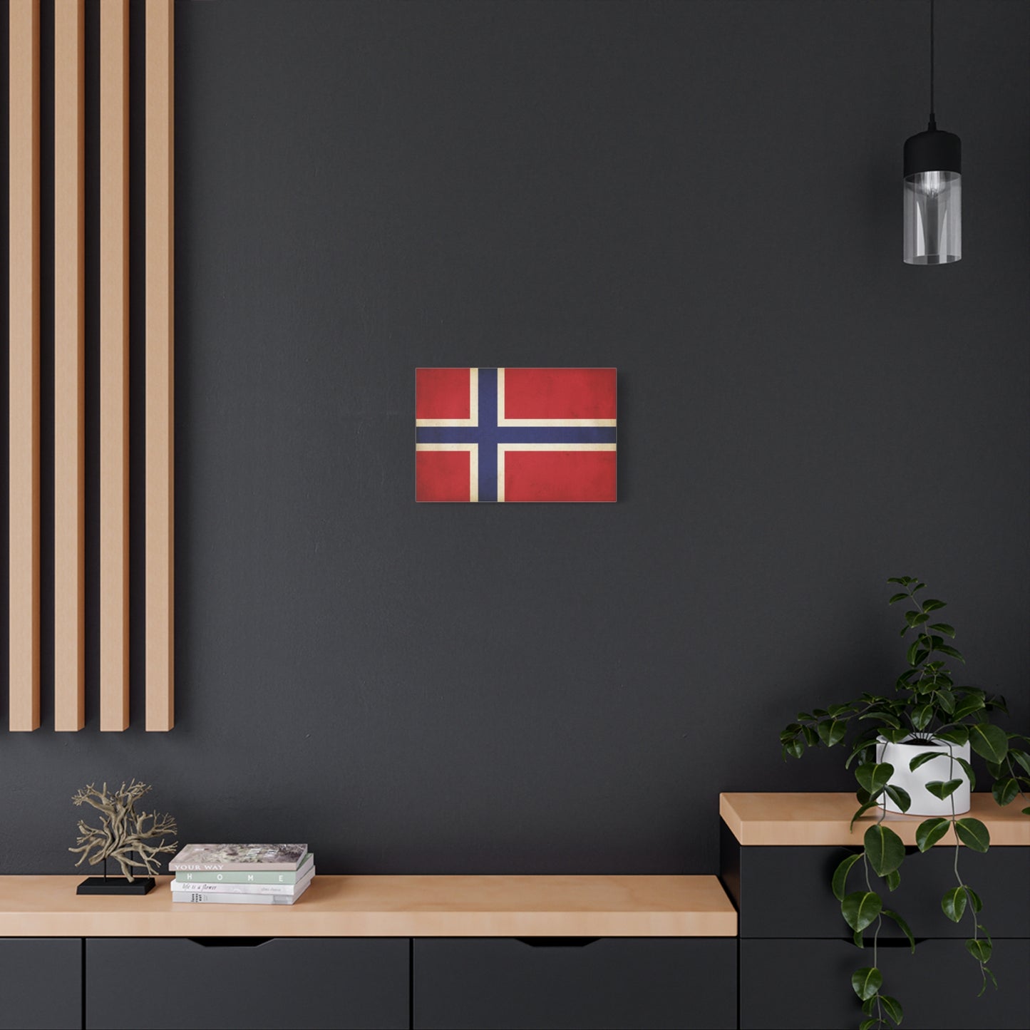 Iceland Flag Canvas Wall Art - Vintage Nordic Country Banner Print, Patriotic Red Blue White Design - Rustic Travel Style - Living Room Wall Decor, Bedroom Home Decoration - Bedroom Home Decoration