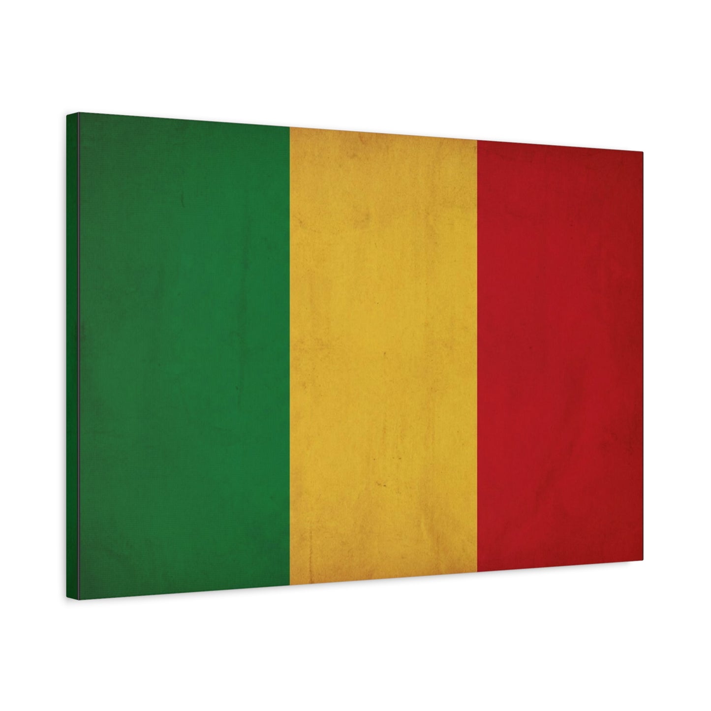 Mali Flag Canvas Wall Art - Green Yellow Red Tricolor National Flag Print - Vintage Textured Cotton Look - Pan African Style, Living Room Wall Decor, Bedroom Home Decoration - Bedroom Home Decoration