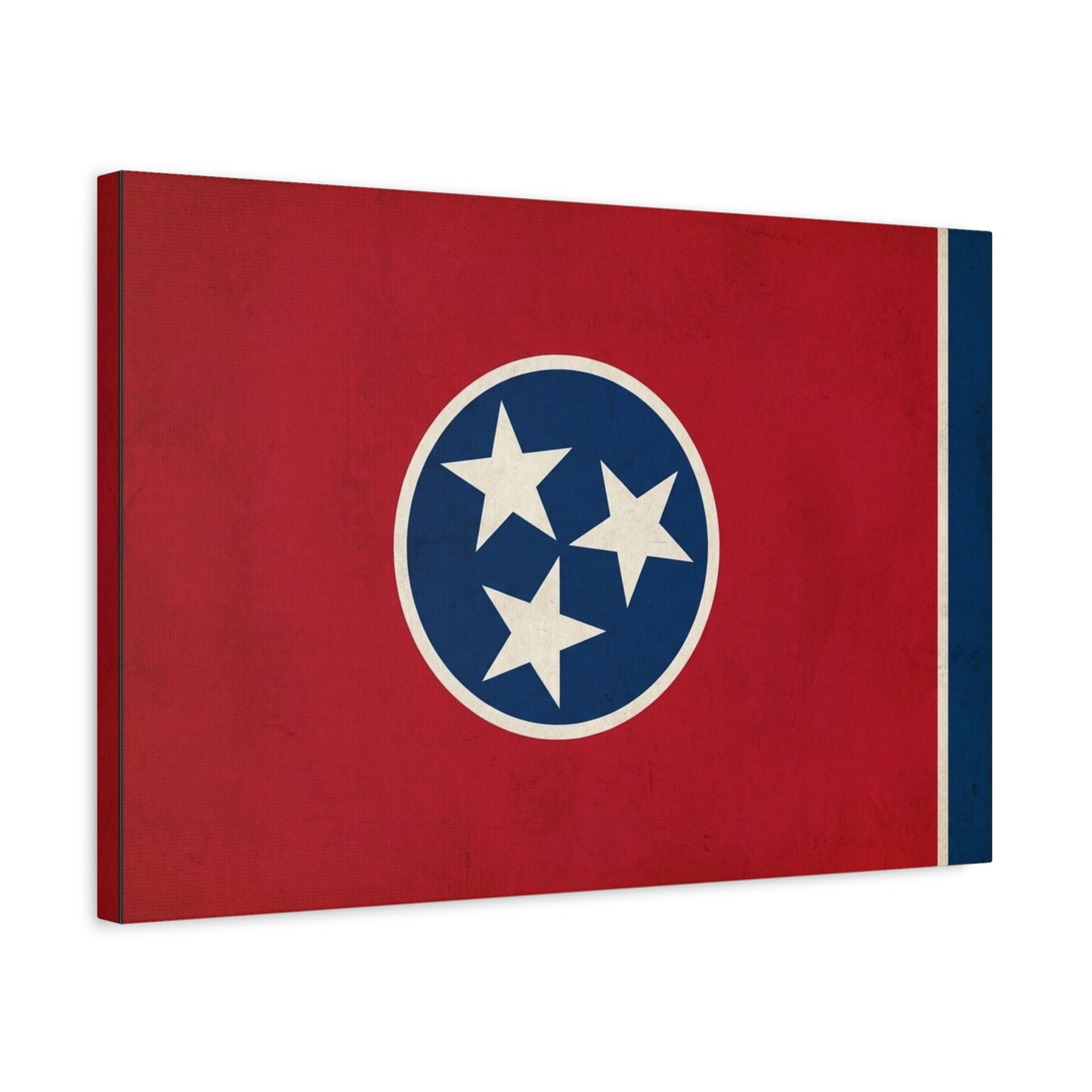 Tennessee State Flag Canvas Wall Art - Vintage Red Blue Tri Star Print - Patriotic Rustic Decor - Living Room Wall Decor, Office Accent - Bedroom Home Decoration - Bedroom Home Decoration