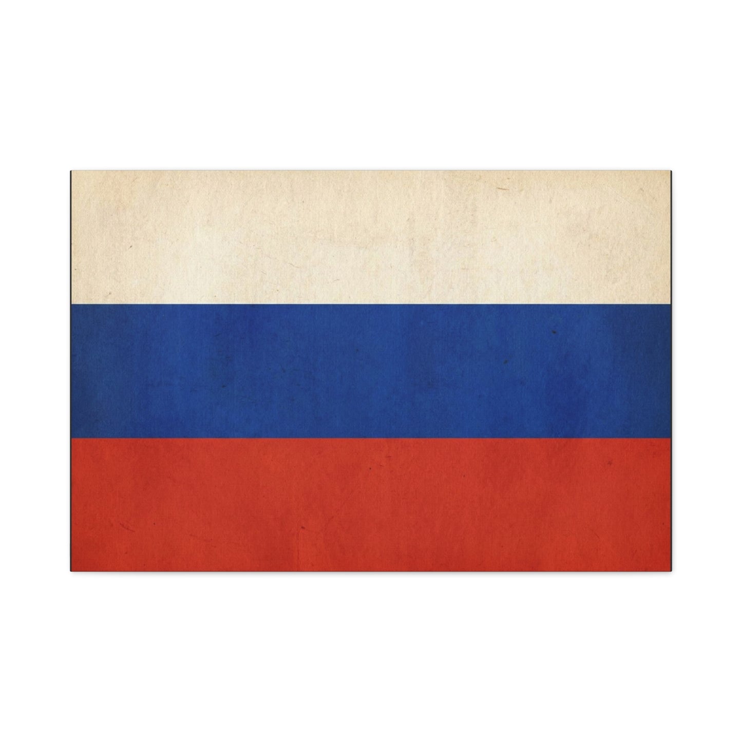 Russia Flag Canvas Wall Art - Vintage Tricolor Banner Print, Patriotic Minimalist Decor - Textured Cotton Look - Living Room Home Decoration, Office Accent - Living Room Wall Decor - Ready to Hang