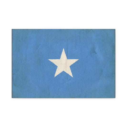 Somalia Flag Canvas Wall Art - Blue White Star Country Print, Vintage Minimalist Decor - Patriotic Artwork For Living Room, Office Wall Decor, Bedroom Home Decoration - Bedroom Home Decoration