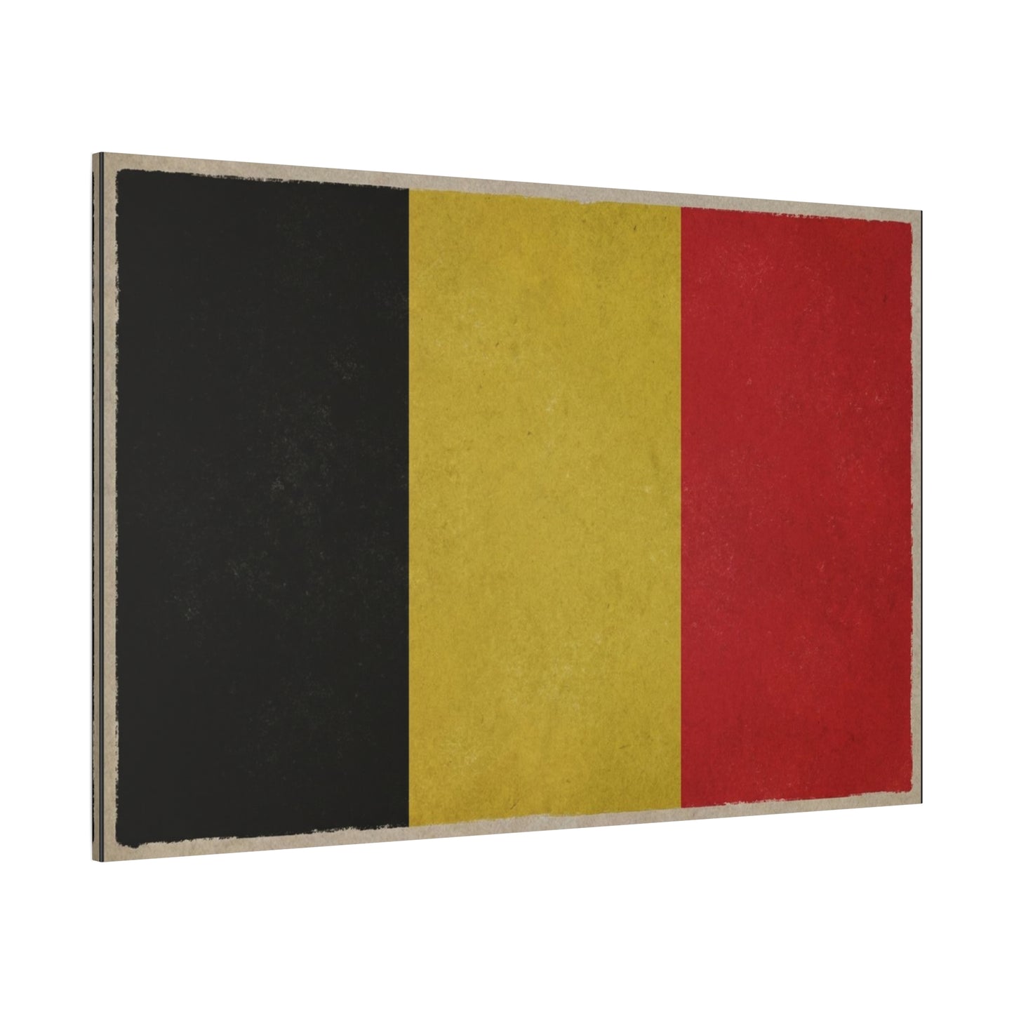 Belgium Flag Canvas Wall Art - Vintage Belgian Flag Print, Black Yellow Red Wall Decor - Rustic Patriotic Artwork - Living Room Home Decoration - Bedroom Home Decoration - Modern Farmhouse Style