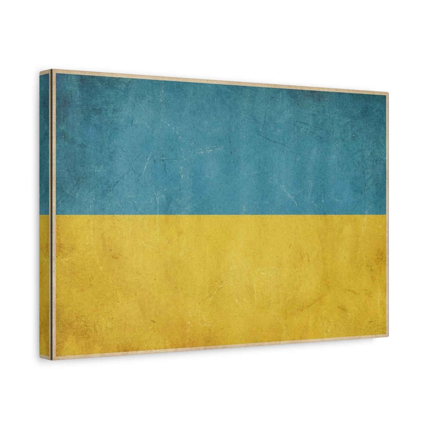 Ukraine Flag Canvas Wall Art - Blue And Yellow Distressed Country Print - Vintage Patriotic Decor, Matte Canvas Print - Living Room Wall Decor, Office Art - Bedroom Home Decoration - Ready to Hang