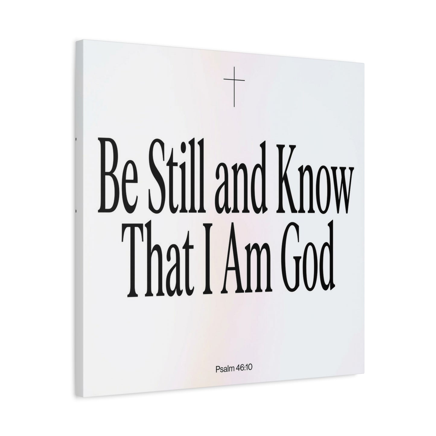 "Be Still And Know That I Am God" Canvas Wall Art - Psalm 46:10 Christian Bible Verse Scripture Print - Minimalist Black White Cross Decor - Bedroom Living Room Home Office Wall Hanging