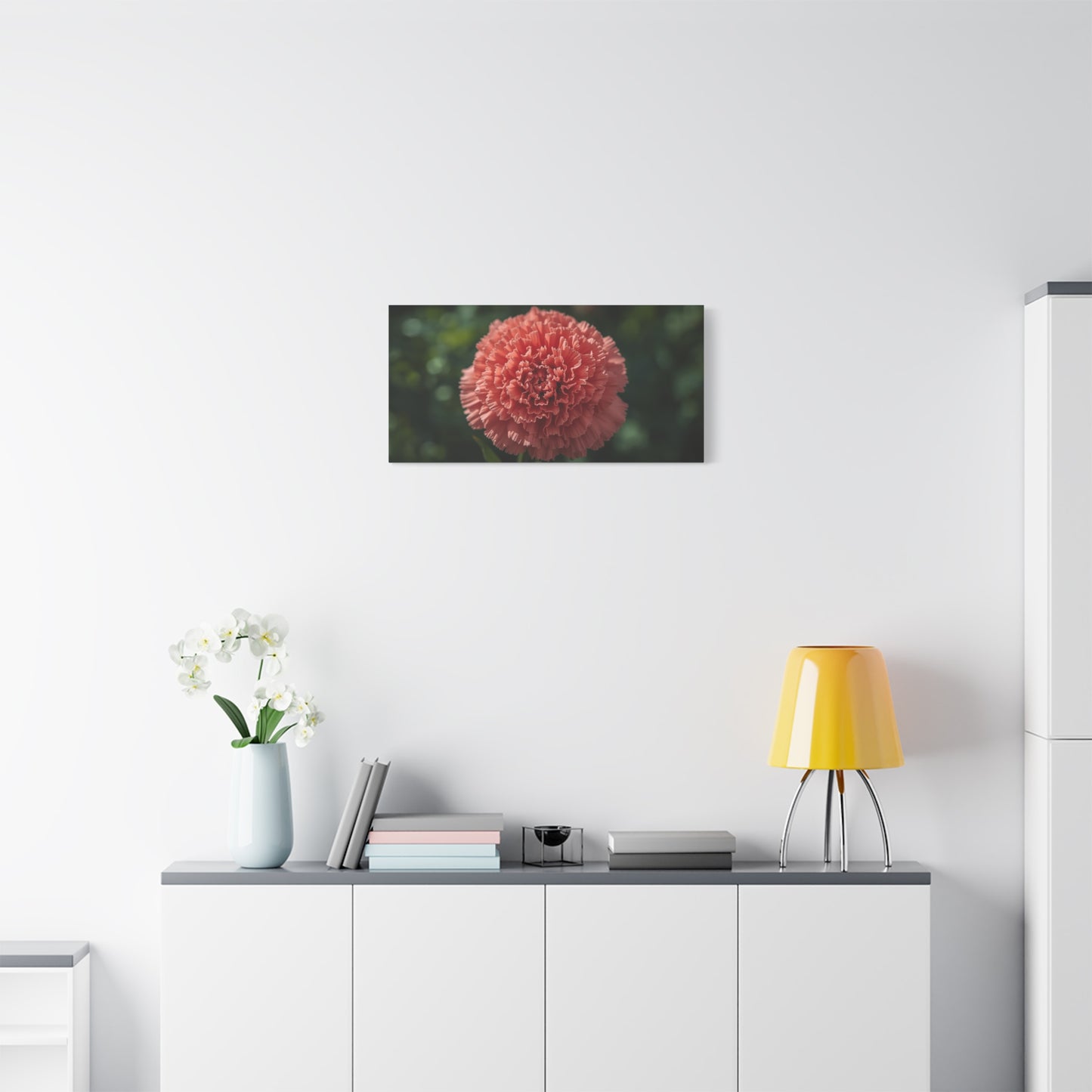 Pink Carnation Canvas Wall Art - Floral Close Up Botanical Print, Soft Focus Garden Art Print - Matte Cotton Canvas - Bedroom Wall Decor, Living Room Home Decoration - Bedroom Home Decoration