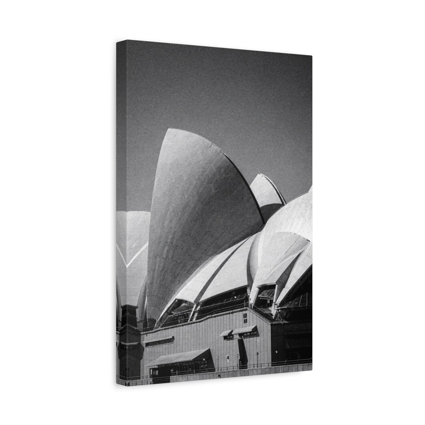 Sydney Opera House Canvas Wall Art - Black And White Architectural Art Print - Modern Minimalist Cityscape Decor - Contemporary Living Room Wall Decor, Office Art - Bedroom Home Decoration