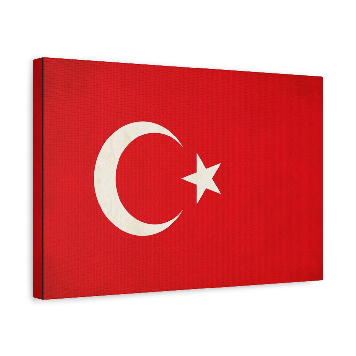 Turkey Flag Canvas Wall Art - Red Crescent Star Turkish Flag Print - Vintage Patriotic Decor, Matte Canvas Print, Living Room Home Decoration, Bedroom Accent - Living Room Wall Decor - Ready to Hang