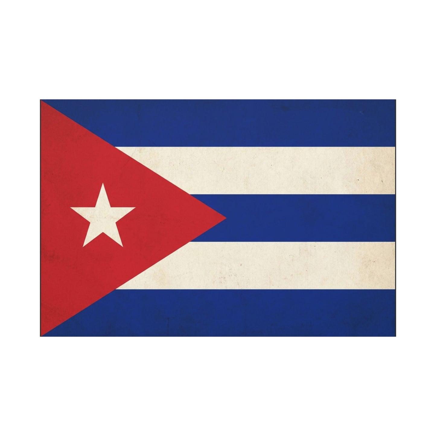 Cuban Flag Canvas Wall Art - Vintage Cuba Flag Print, Patriotic Heritage Decor - Distressed Cotton Canvas - Traditional Style For Living Room, Office Wall Decor - Bedroom Home Decoration