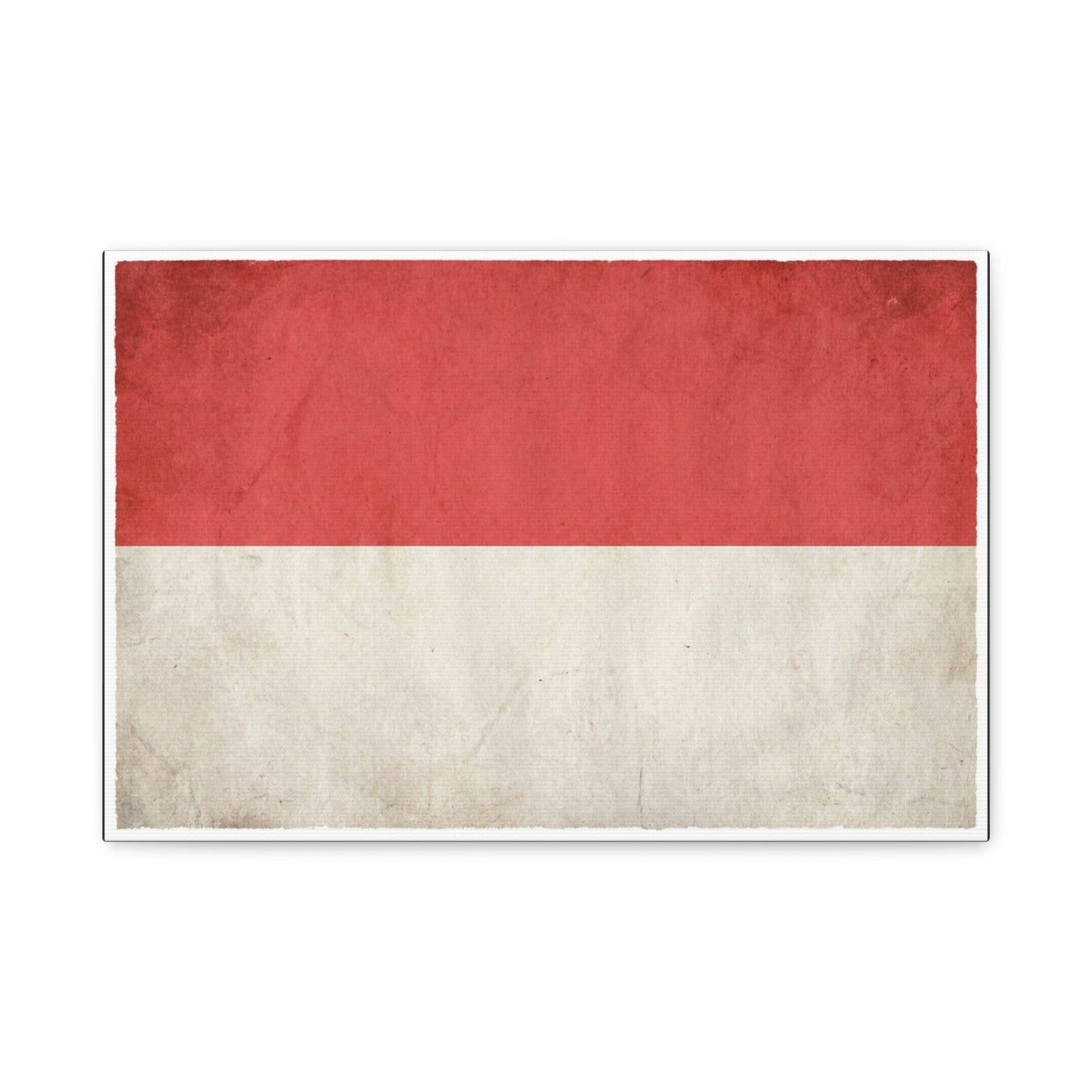 Indonesia Flag Canvas Wall Art - Vintage Red And White Banner Print, Minimalist Patriotic Decor - Matte Cotton Artwork - Living Room Wall Decor, Office Art, Dorm Accent - Bedroom Home Decoration