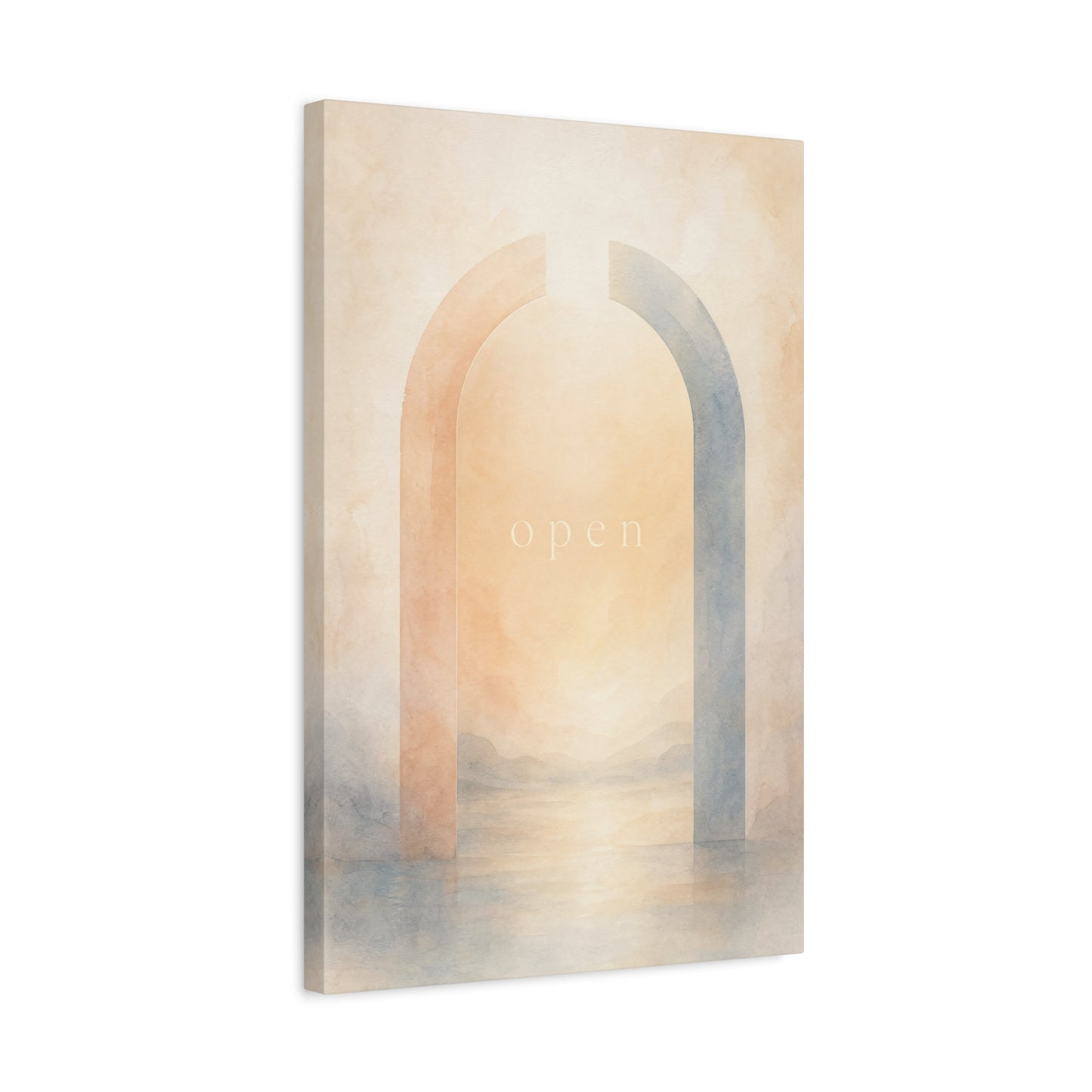 "Open" Abstract Arch Canvas Wall Art - Minimalist Watercolor Neutral Wall Decor - Contemporary Pastel Home Decoration - Bedroom Living Room Accent, Meditation Space Office Art - Modern Farmhouse Style