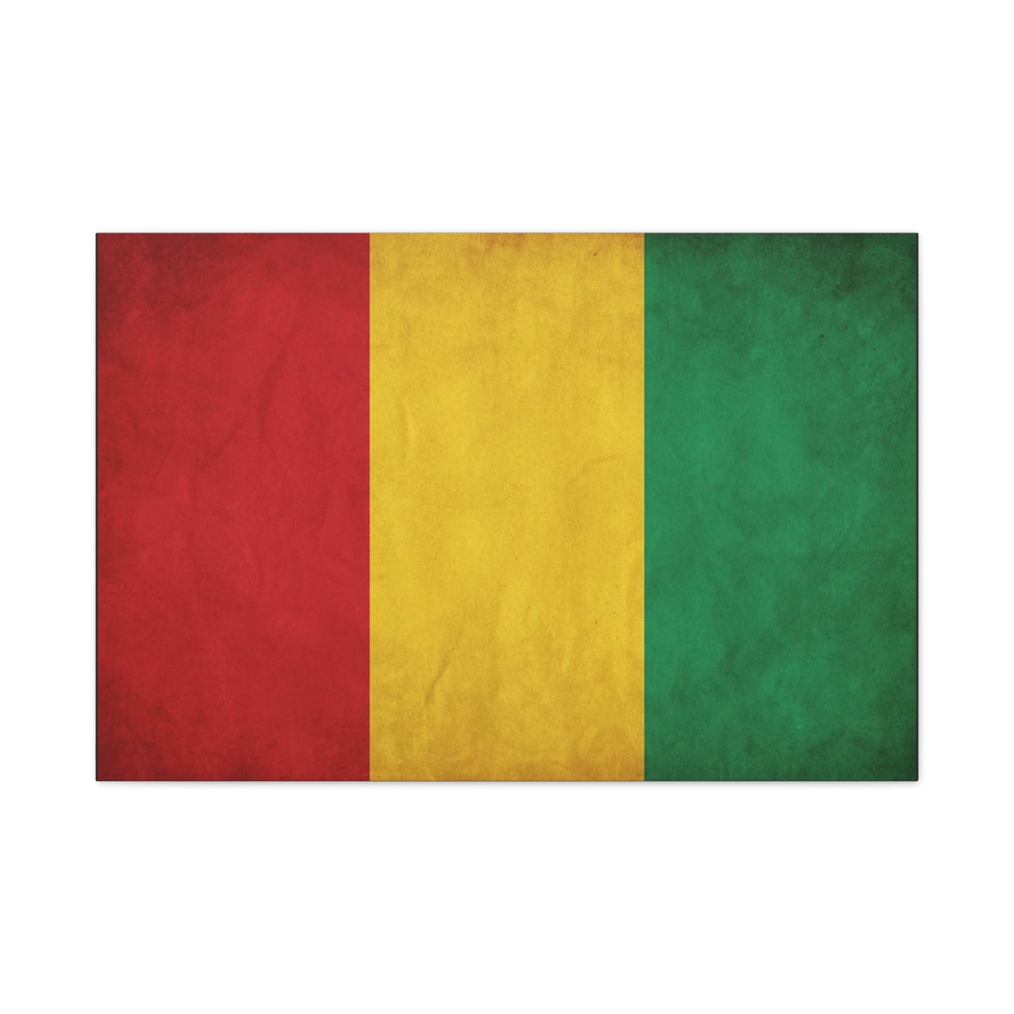 Guinea Flag Canvas Wall Art - Red Yellow Green Tricolor National Print - Vintage Textured Cotton Look - Pan African Style - Living Room Wall Decor - Bedroom Home Decoration - Bedroom Home Decoration