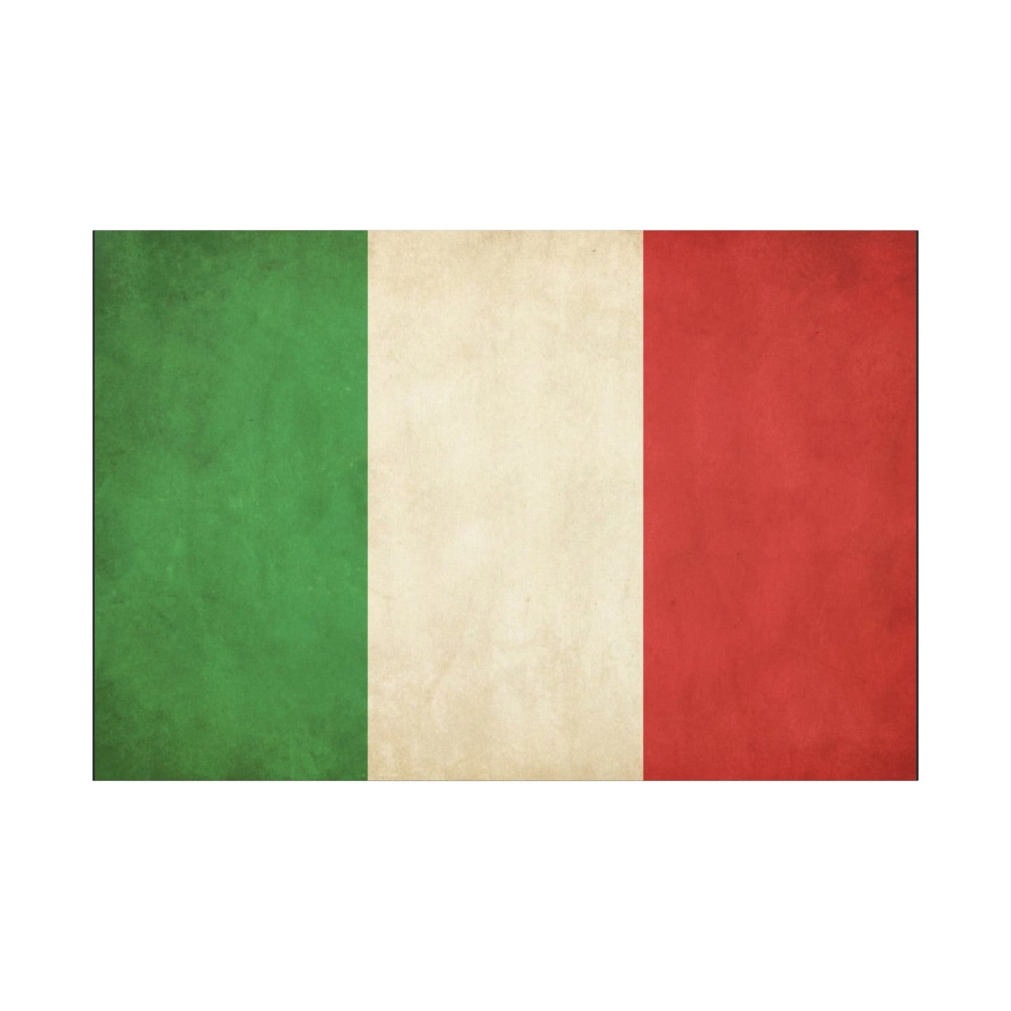 Italian Flag Canvas Wall Art - Vintage Tricolor National Prints, Rustic Textured Artwork - Matte Cotton Decor - Living Room Wall Decor, Office Art, Dorm Accent For Heritage Lovers - Ready to Hang