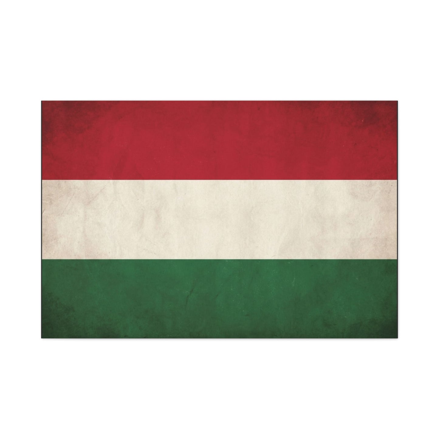 Hungary Flag Canvas Wall Art - Vintage Hungarian Tricolor Print, Distressed Red White Green Design - Patriotic Traditional Style - Living Room Wall Decor, Office Art Accent - Bedroom Home Decoration