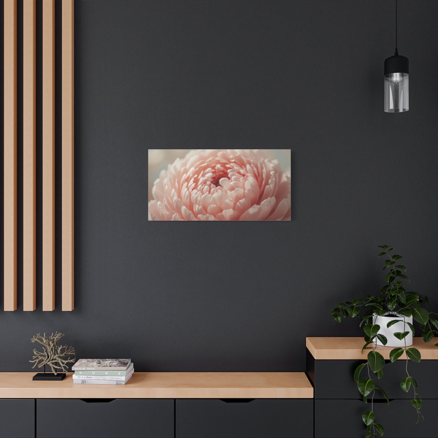 Blush Pink Peony Canvas Wall Art - Soft Floral Close Up, Botanical Home Decoration - Matte Cotton Print, Romantic Traditional Style - Bedroom Wall Decor, Living Room Accent - Bedroom Home Decoration