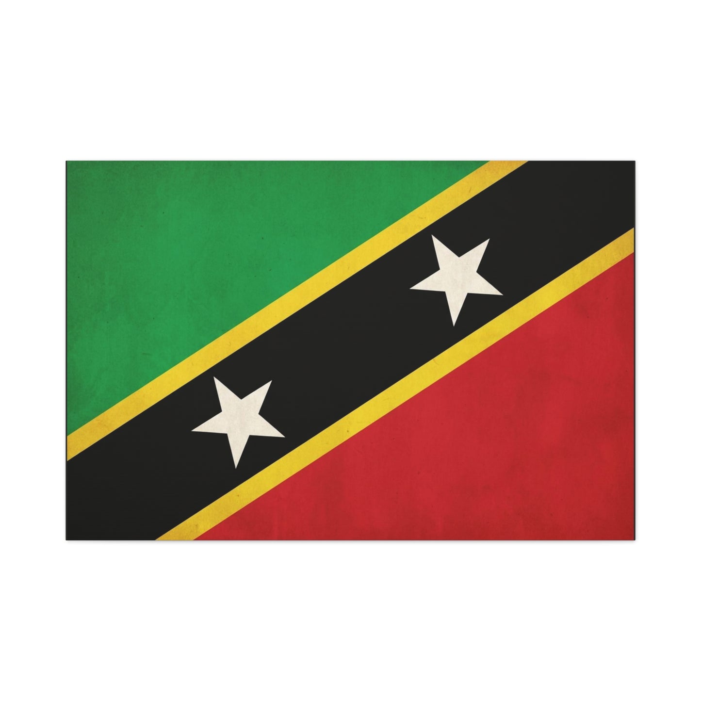 Saint Kitts And Nevis Flag Canvas Wall Art - Caribbean Pride Decor, Vintage National Banner Print - Bold Graphic Style, Living Room Wall Decor, Bedroom Home Decoration - Bedroom Home Decoration