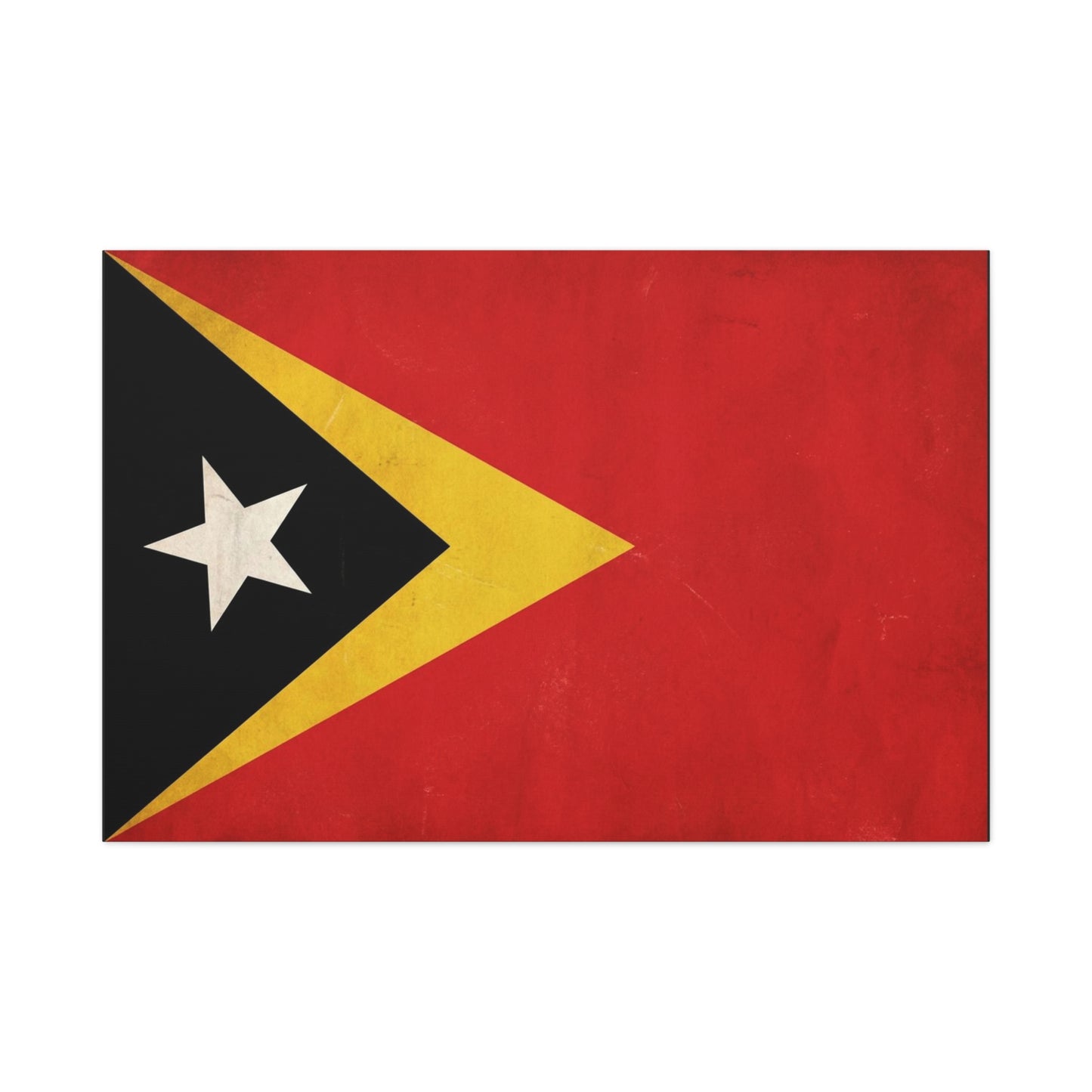 Timor-Leste Flag Canvas Wall Art - East Timor National Pride Decor, Vintage Red Black Yellow Banner Print - Patriotic Traditional Style - Living Room Wall Decor - Bedroom Home Decoration
