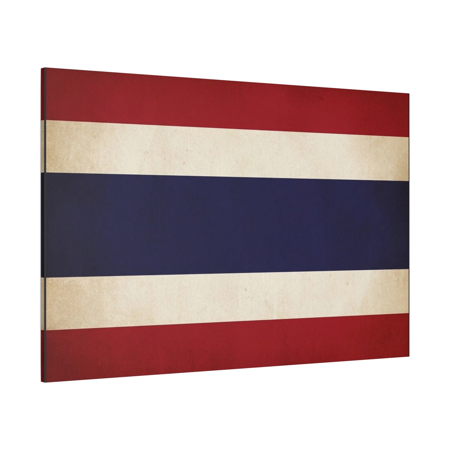 Thailand Flag Canvas Wall Art - Vintage Thai Tricolor Stripe Print, Minimalist Patriotic Decor - Matte Cotton Look - Living Room Wall Decor, Bedroom Home Decoration, Office Art - Ready to Hang