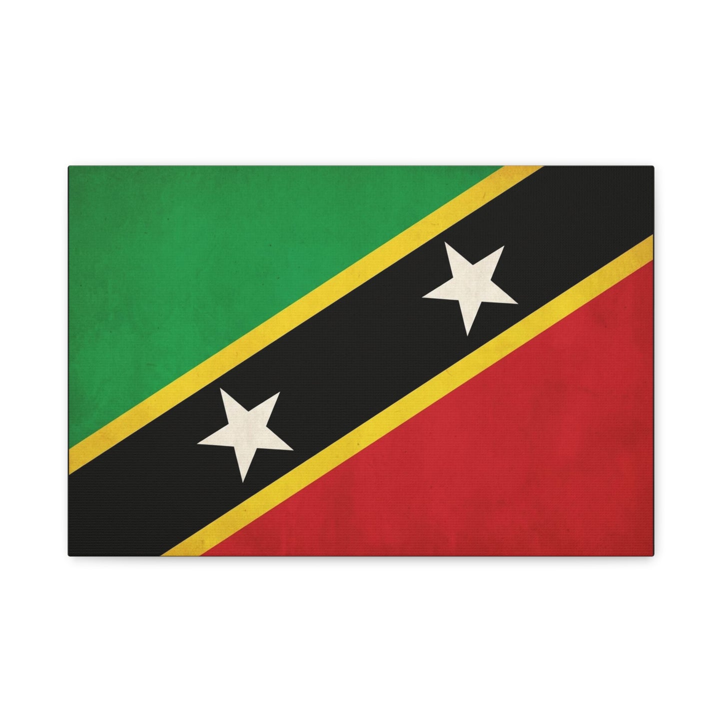 Saint Kitts And Nevis Flag Canvas Wall Art - Caribbean Pride Decor, Vintage National Banner Print - Bold Graphic Style, Living Room Wall Decor, Bedroom Home Decoration - Bedroom Home Decoration