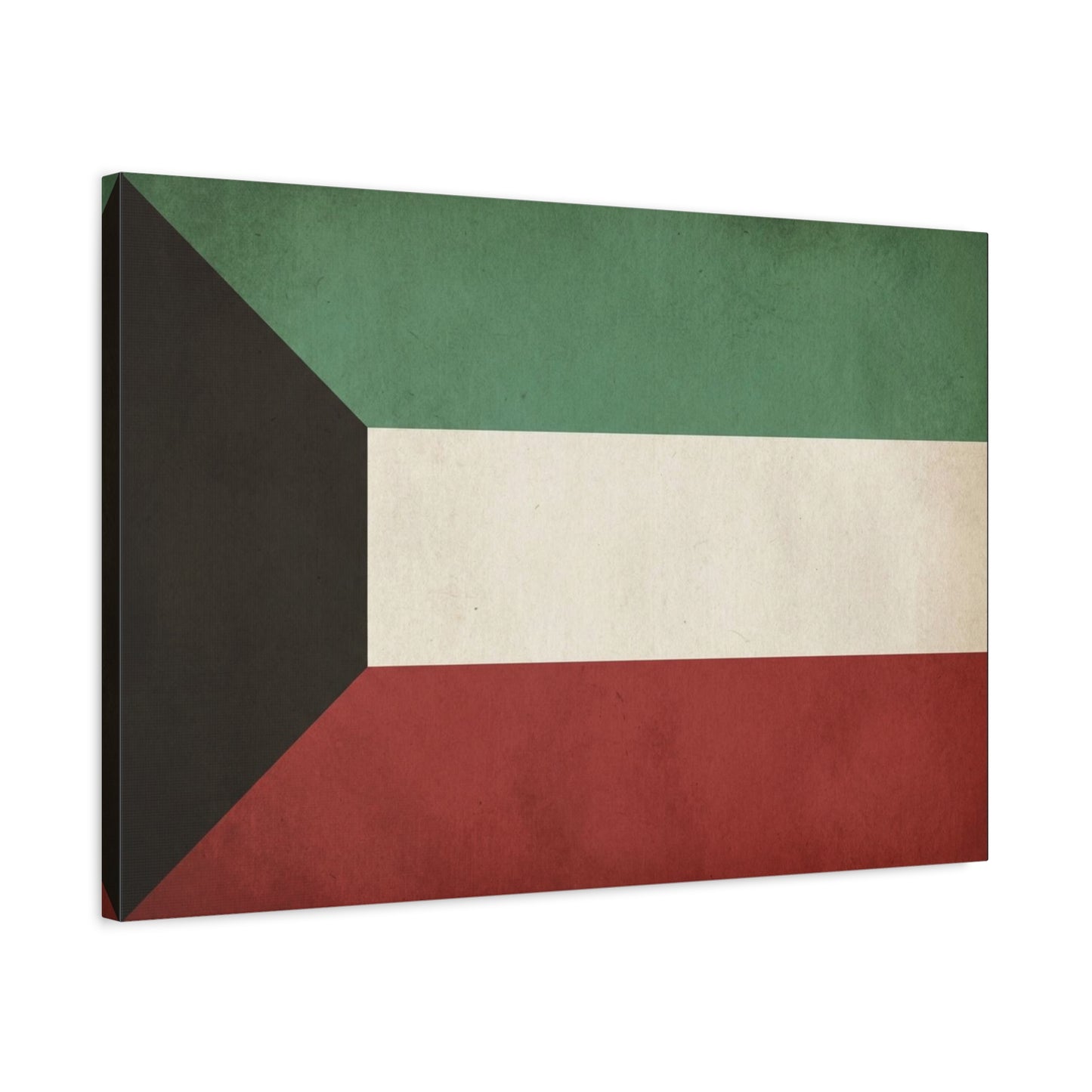 Kuwait Flag Canvas Wall Art - Vintage National Banner Print, Geometric Color Block Design - Matte Canvas Decor - Living Room Wall Decor, Office Art, Dorm Accent Style - Bedroom Home Decoration