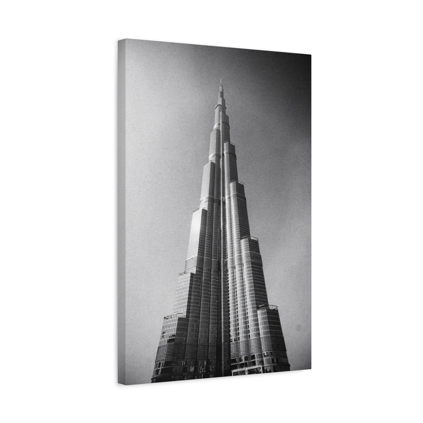 Burj Khalifa Canvas Wall Art - Black And White Dubai Skyscraper Art Print - Modern Cityscape Decor, Contemporary Office Wall Art, Living Room Home Decoration Accent - Bedroom Home Decoration