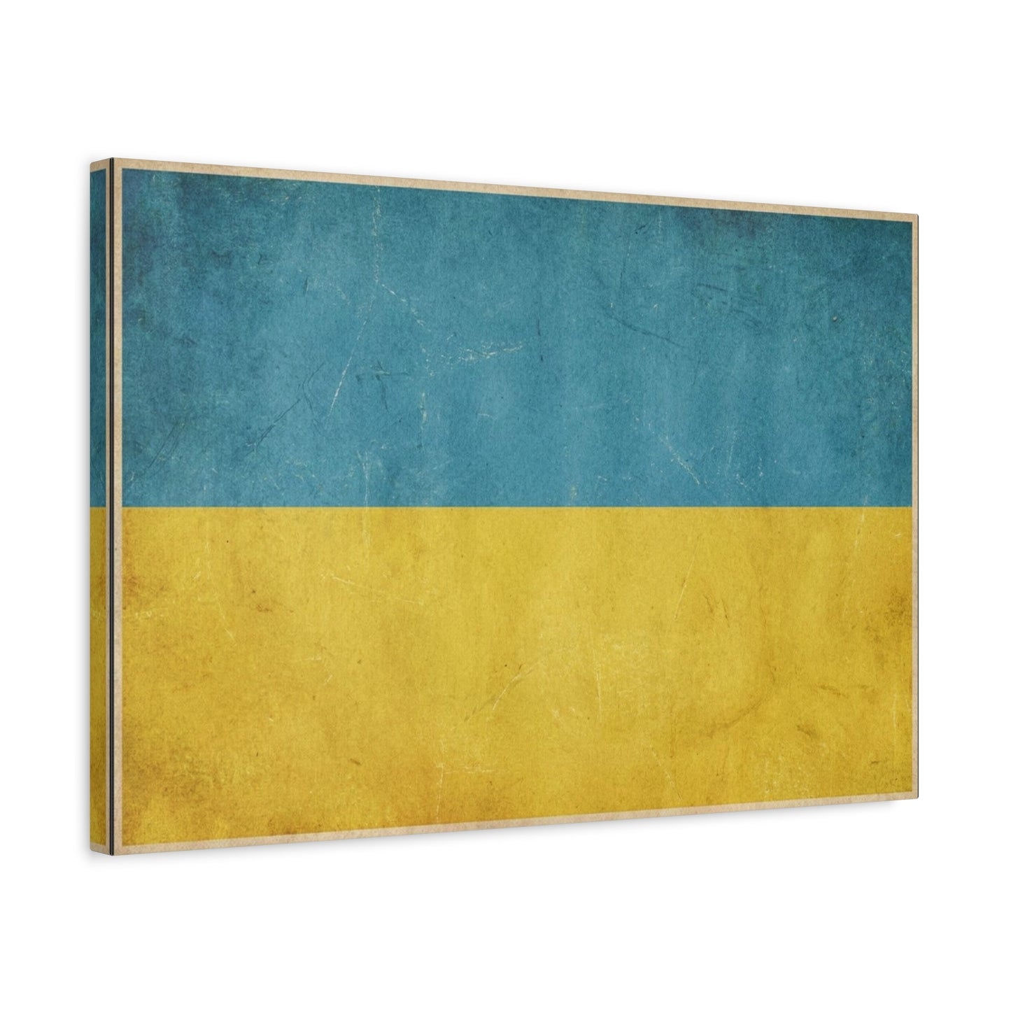 Ukraine Flag Canvas Wall Art - Blue And Yellow Distressed Country Print - Vintage Patriotic Decor, Matte Canvas Print - Living Room Wall Decor, Office Art - Bedroom Home Decoration - Ready to Hang
