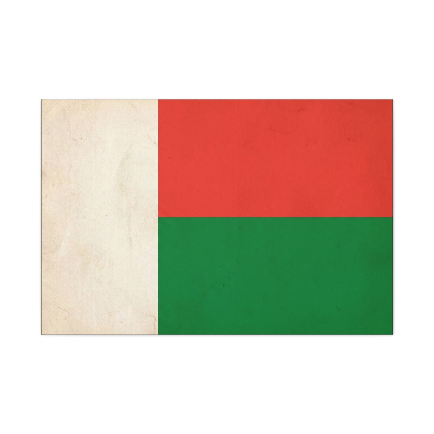 Madagascar Flag Canvas Wall Art - Vintage National Banner Print, Patriotic Tricolor Decor - Matte Cotton Canvas - Living Room Wall Decor, Office Art, Dorm Accent For Heritage Spaces - Ready to Hang