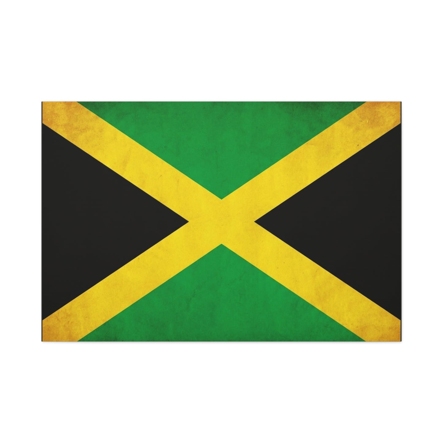 Jamaica Flag Canvas Wall Art - Vintage Jamaican National Flag Print, Green Gold Black Patriotic Decor - Matte Canvas Wall Hanging - Living Room Bedroom Office Decoration - Bedroom Home Decoration