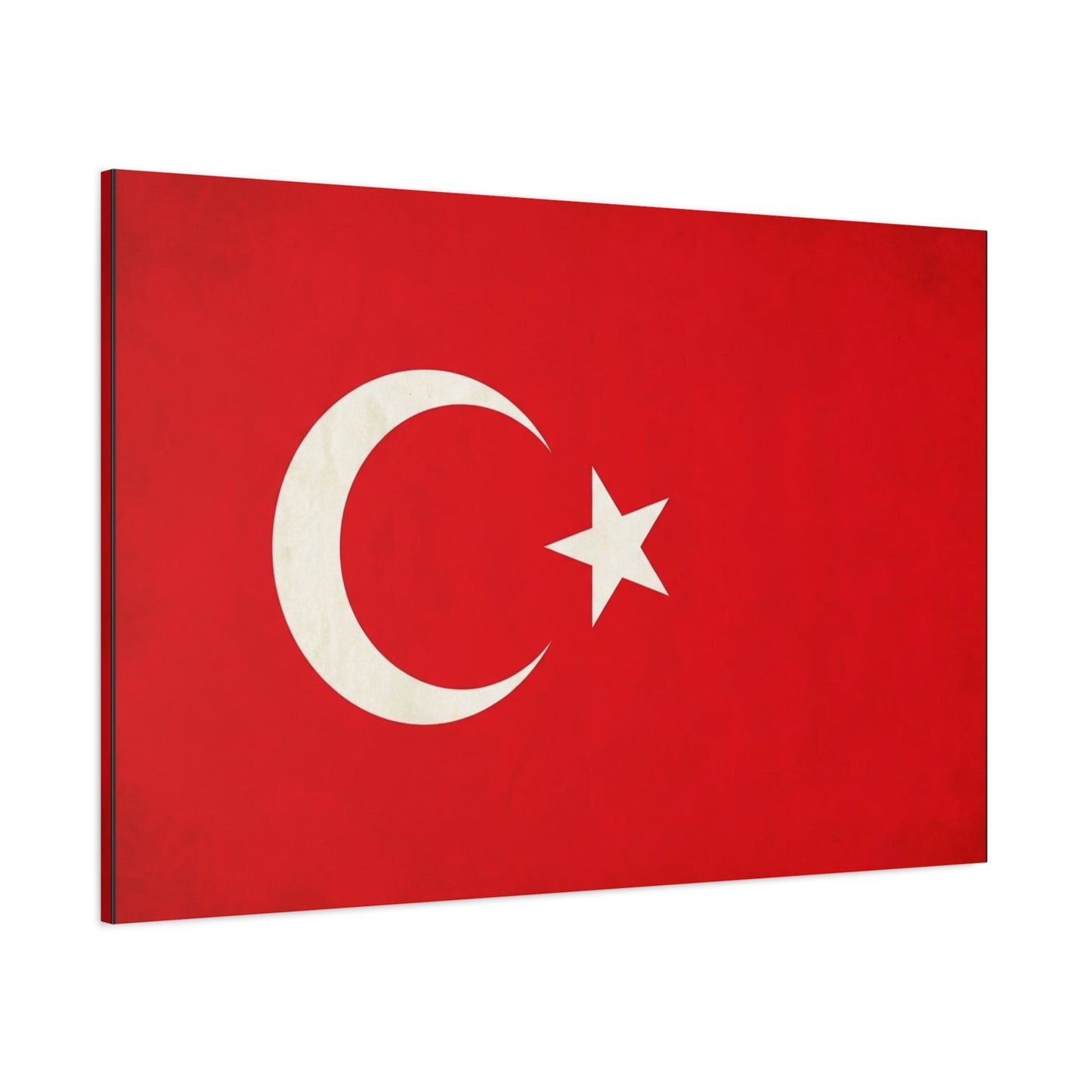 Turkey Flag Canvas Wall Art - Red Crescent Star Turkish Flag Print - Vintage Patriotic Decor, Matte Canvas Print, Living Room Home Decoration, Bedroom Accent - Living Room Wall Decor - Ready to Hang