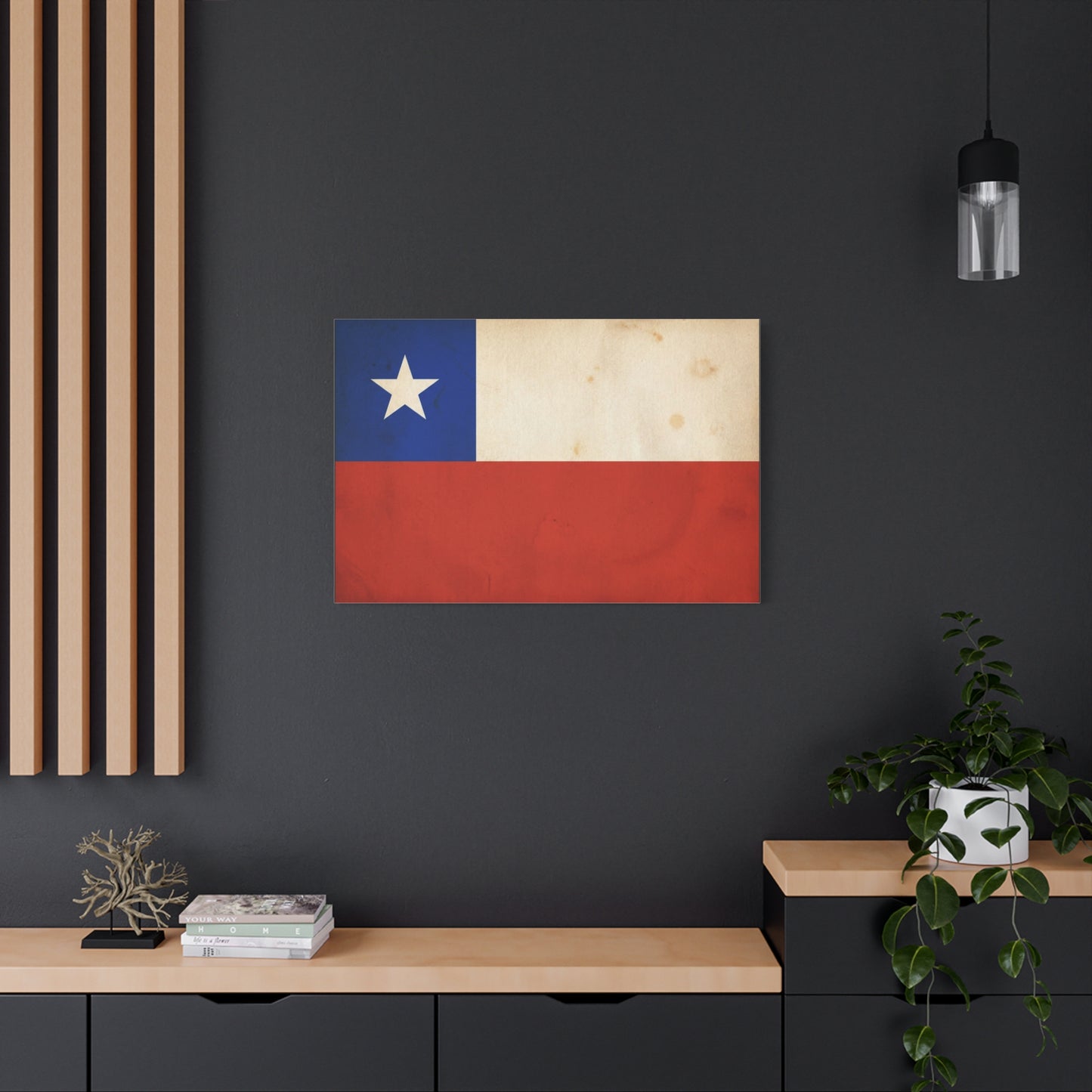 Chile Flag Canvas Wall Art - Vintage Chilean Flag Print, Patriotic Rustic Decor - Matte Canvas Wall Hanging - Living Room Home Decoration, Office Accent - Bedroom Home Decoration - Ready to Hang