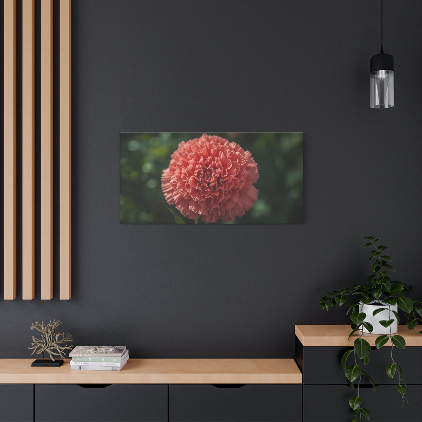 Pink Carnation Canvas Wall Art - Floral Close Up Botanical Print, Soft Focus Garden Art Print - Matte Cotton Canvas - Bedroom Wall Decor, Living Room Home Decoration - Bedroom Home Decoration