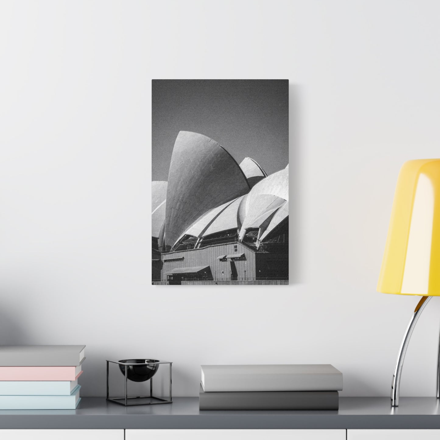 Sydney Opera House Canvas Wall Art - Black And White Architectural Art Print - Modern Minimalist Cityscape Decor - Contemporary Living Room Wall Decor, Office Art - Bedroom Home Decoration