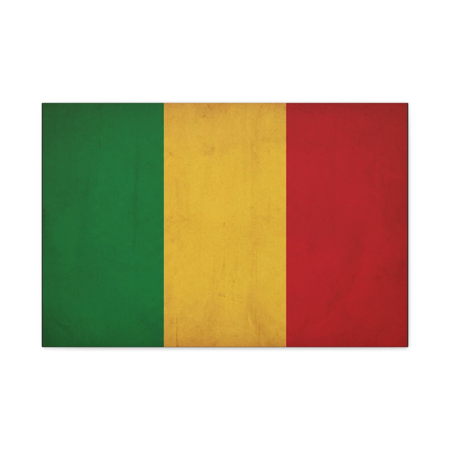 Mali Flag Canvas Wall Art - Green Yellow Red Tricolor National Flag Print - Vintage Textured Cotton Look - Pan African Style, Living Room Wall Decor, Bedroom Home Decoration - Bedroom Home Decoration