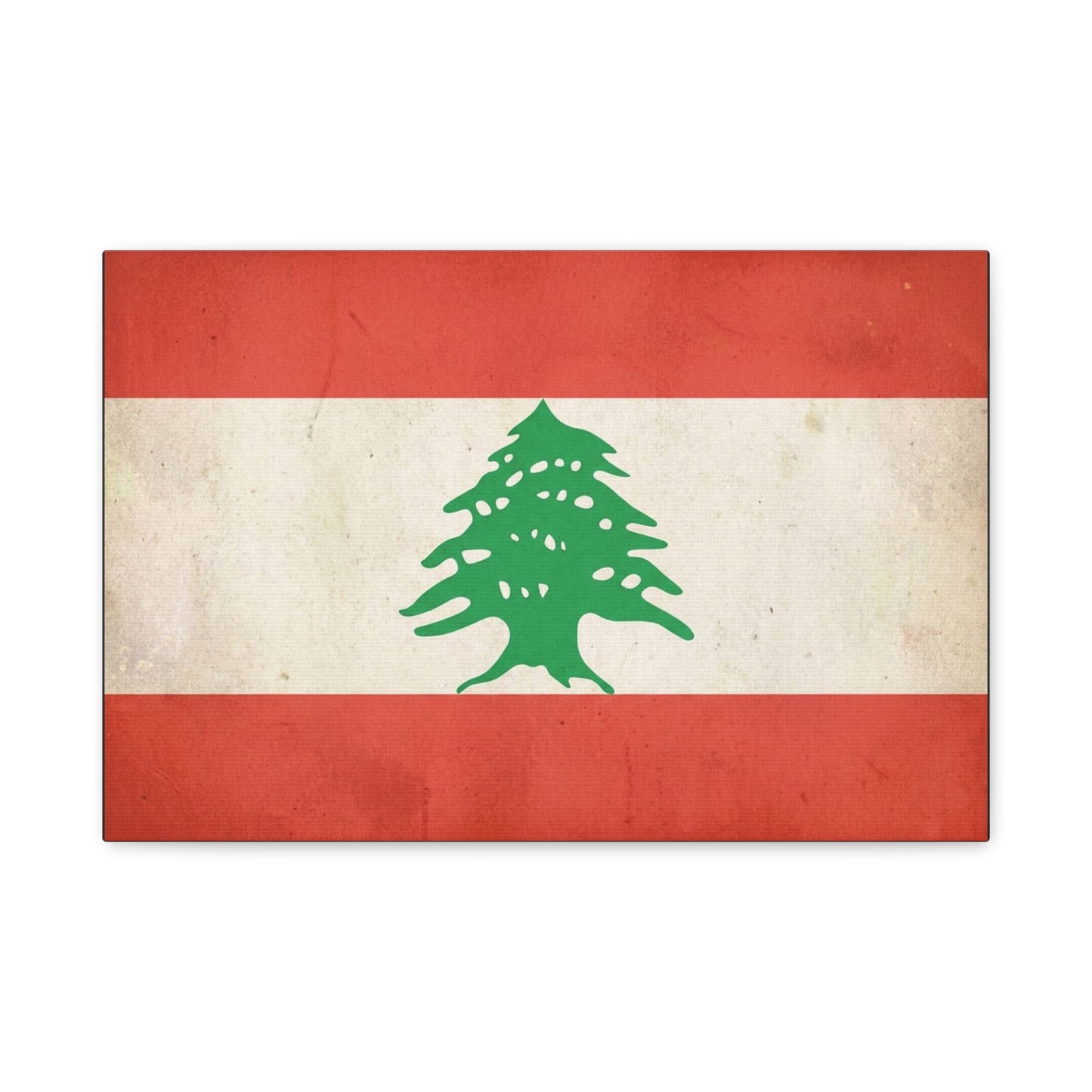 Lebanon Flag Canvas Wall Art - Vintage Cedar Tree Patriotic Print, Distressed Red White Green Artwork - Traditional Style, Living Room Wall Decor, Bedroom Home Decoration - Bedroom Home Decoration