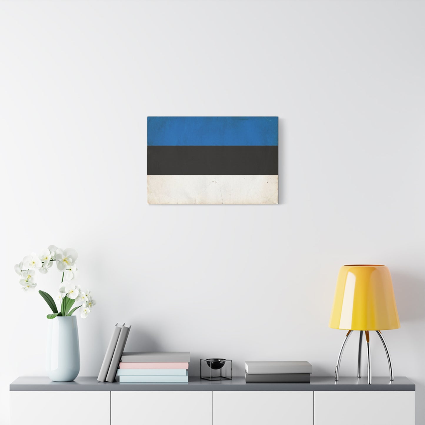 Blue Black White Abstract Canvas Wall Art - Minimalist Color Block Canvas Print - Contemporary Modern Decor - Living Room Home Decoration - Bedroom Home Decoration - Living Room Wall Decor