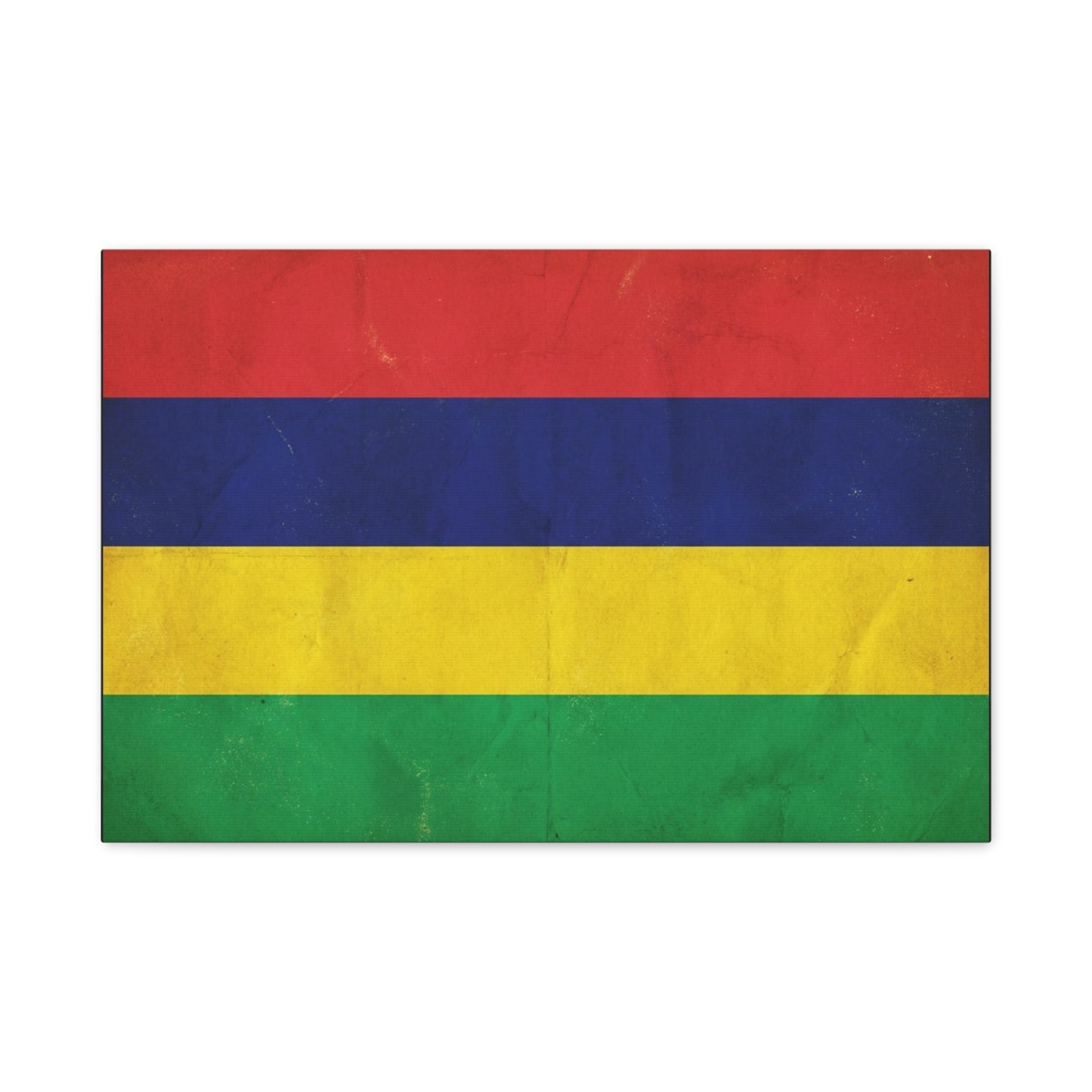 Mauritius Flag Canvas Wall Art - Vintage Country Pride Decor, Colorful Tricolor Banner Print - Traditional Style, Living Room Wall Decor, Bedroom Home Decoration - Ready to Hang - Ready to Hang