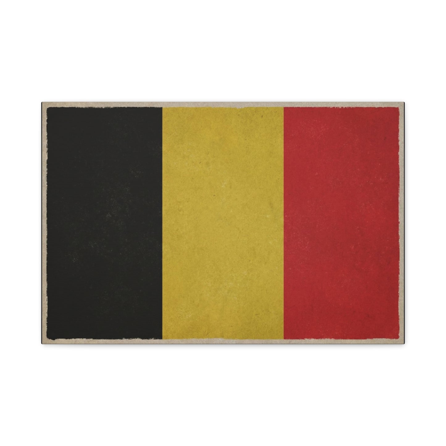 Belgium Flag Canvas Wall Art - Vintage Belgian Flag Print, Black Yellow Red Wall Decor - Rustic Patriotic Artwork - Living Room Home Decoration - Bedroom Home Decoration - Modern Farmhouse Style