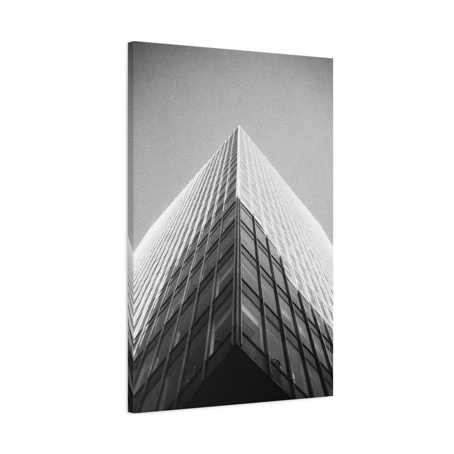 Black And White Skyscraper Canvas Wall Art - Modern Architectural Art Print, Minimalist Cityscape Decor, Contemporary Office Wall Art, Lobby Accent, Living Room Decoration - Ready to Hang