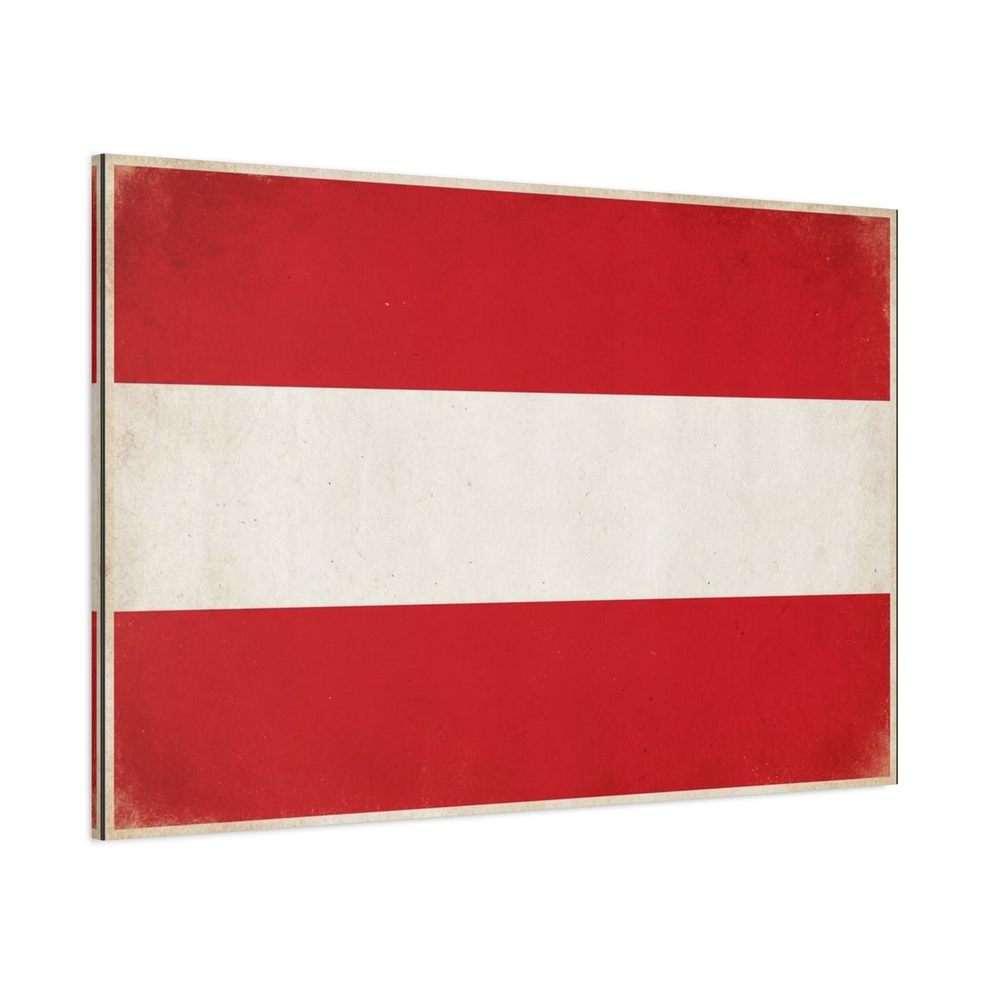 Austria Flag Canvas Wall Art - Vintage Red White Horizontal Banner Print - Patriotic Minimalist Decor - Living Room Home Decoration, Office Accent - Living Room Wall Decor - Bedroom Home Decoration