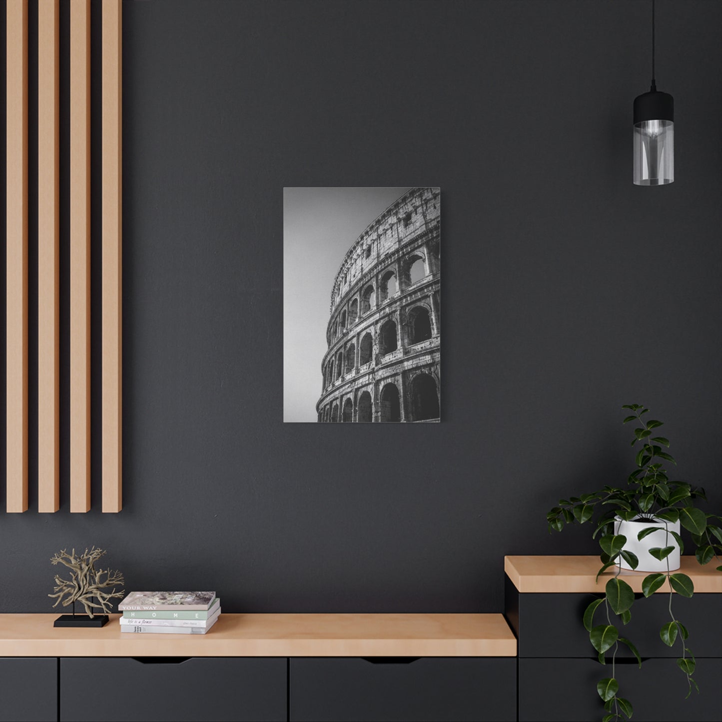 Rome Colosseum Canvas Wall Art - Black And White Architectural Art Print - Vintage Monochrome Cityscape Decor - Contemporary Living Room Wall Decor, Office Art Accent - Bedroom Home Decoration