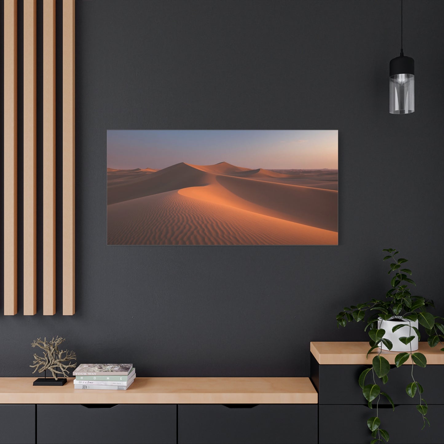 Desert Sand Dunes Canvas Wall Art - Golden Sunset Landscape Art Print - Serene Matte Cotton Decor - Living Room Wall Decor, Bedroom Home Decoration, Office Art - Bedroom Home Decoration